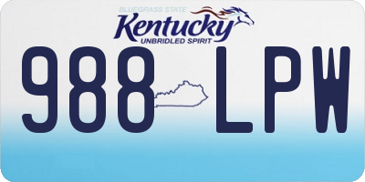KY license plate 988LPW