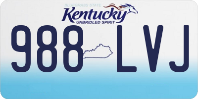 KY license plate 988LVJ
