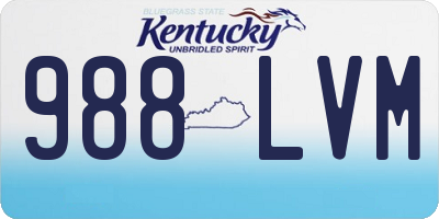 KY license plate 988LVM