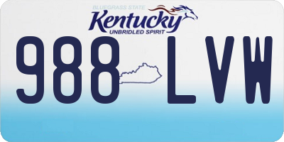 KY license plate 988LVW
