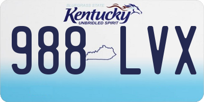 KY license plate 988LVX