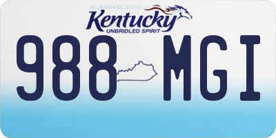 KY license plate 988MGI