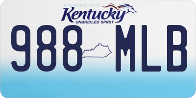 KY license plate 988MLB