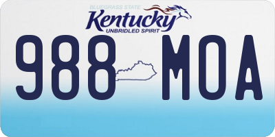 KY license plate 988MOA