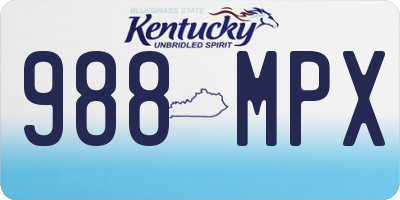 KY license plate 988MPX