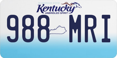 KY license plate 988MRI