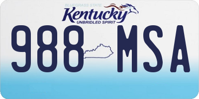 KY license plate 988MSA