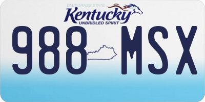 KY license plate 988MSX