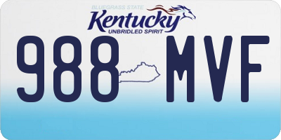 KY license plate 988MVF