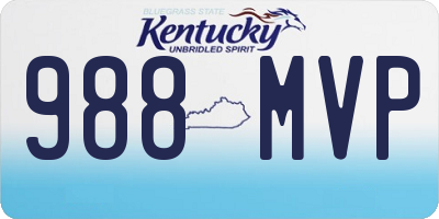 KY license plate 988MVP