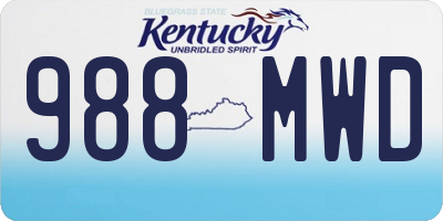 KY license plate 988MWD