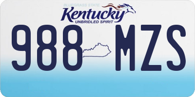 KY license plate 988MZS