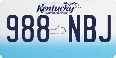 KY license plate 988NBJ
