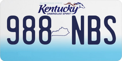 KY license plate 988NBS