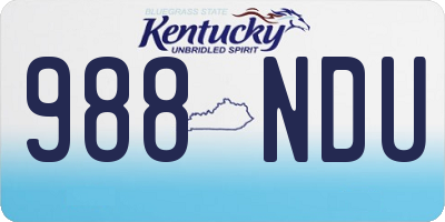KY license plate 988NDU