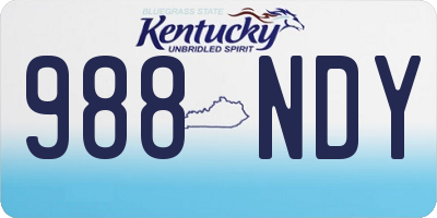 KY license plate 988NDY