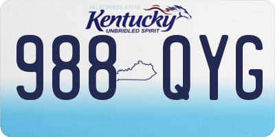 KY license plate 988QYG