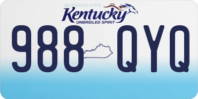 KY license plate 988QYQ