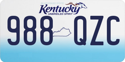 KY license plate 988QZC