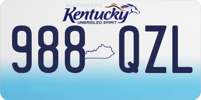 KY license plate 988QZL