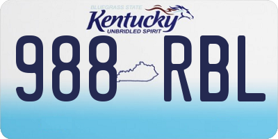 KY license plate 988RBL