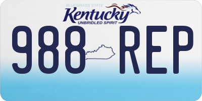KY license plate 988REP