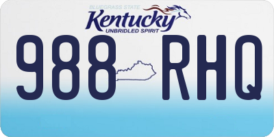 KY license plate 988RHQ