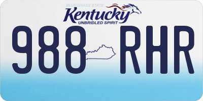 KY license plate 988RHR