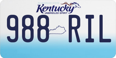 KY license plate 988RIL