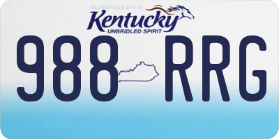 KY license plate 988RRG
