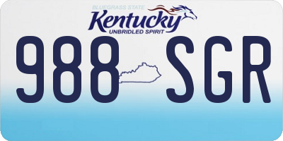KY license plate 988SGR
