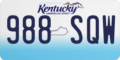 KY license plate 988SQW