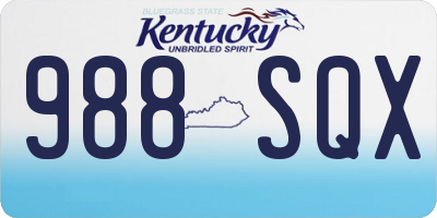 KY license plate 988SQX