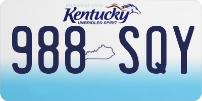 KY license plate 988SQY