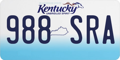 KY license plate 988SRA