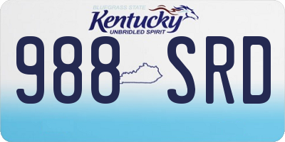 KY license plate 988SRD