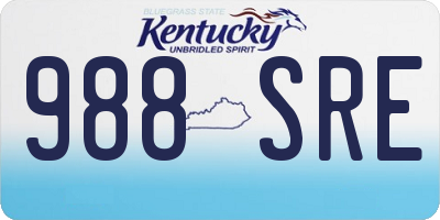 KY license plate 988SRE