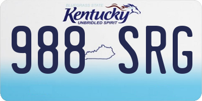 KY license plate 988SRG