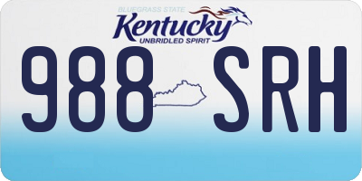 KY license plate 988SRH