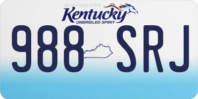 KY license plate 988SRJ