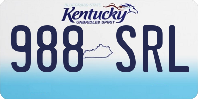 KY license plate 988SRL