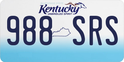 KY license plate 988SRS