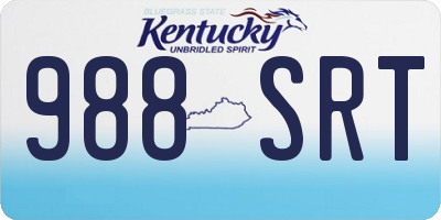 KY license plate 988SRT