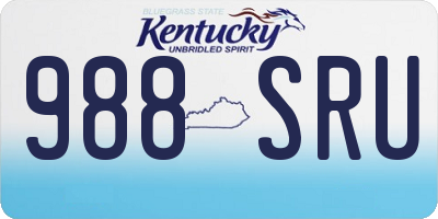 KY license plate 988SRU