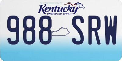 KY license plate 988SRW