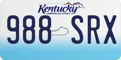KY license plate 988SRX