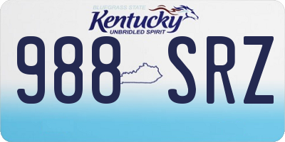 KY license plate 988SRZ