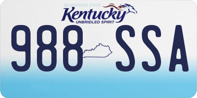 KY license plate 988SSA