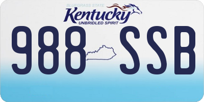 KY license plate 988SSB