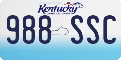 KY license plate 988SSC